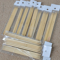 55pcs Double Pointed Carbonized Bamboo Knitting Crochet Needle Set