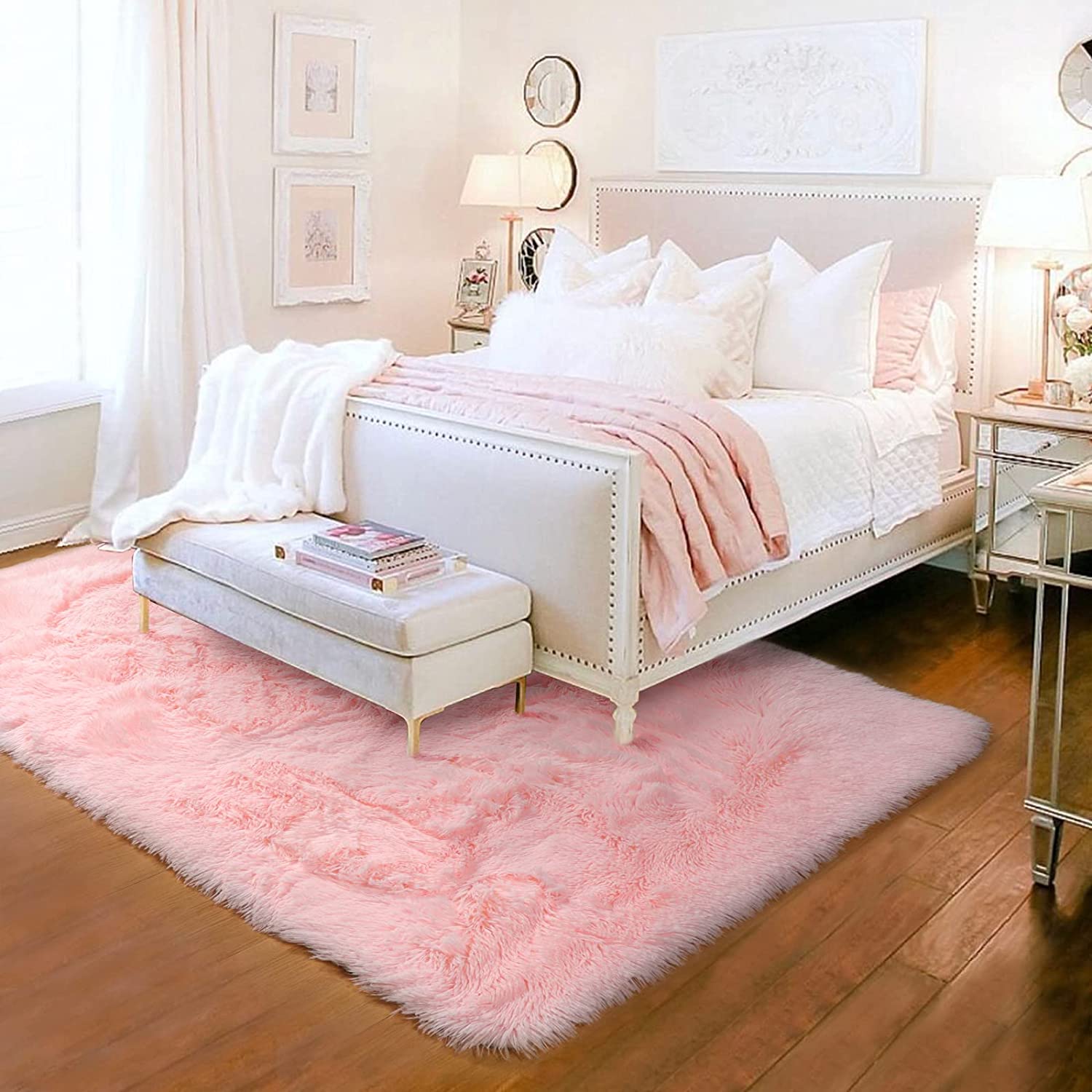 Soft Fluffy Large Plush Floor Blanket Bedroom Decor 62x90in