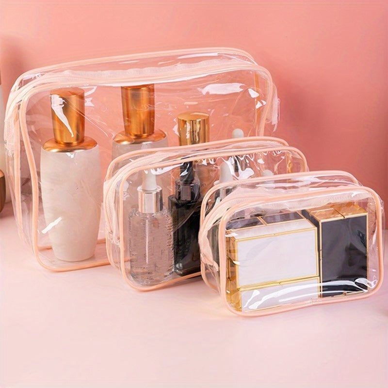 3Pcs Clear Toiletry Bags Portable Waterproof Travel Storage Bag