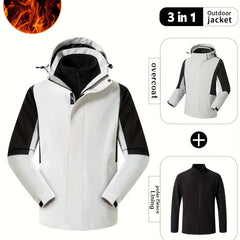 Men's Contrast Hooded Jacket For Spring Fall Winter