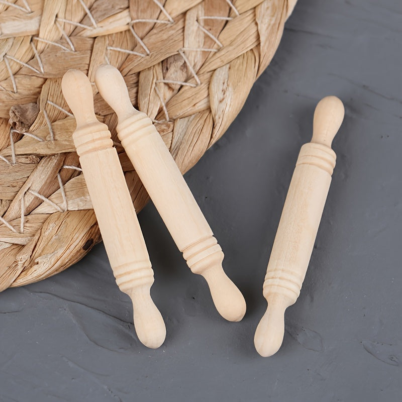 1:12 Dollhouse Miniatures Wooden Rolling Pin Kitchen Accessories