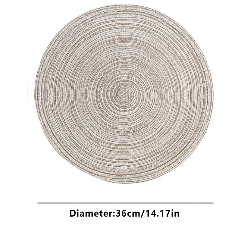 Round Braided Placemat Heat Resistant Table Mat Washable Home Decor