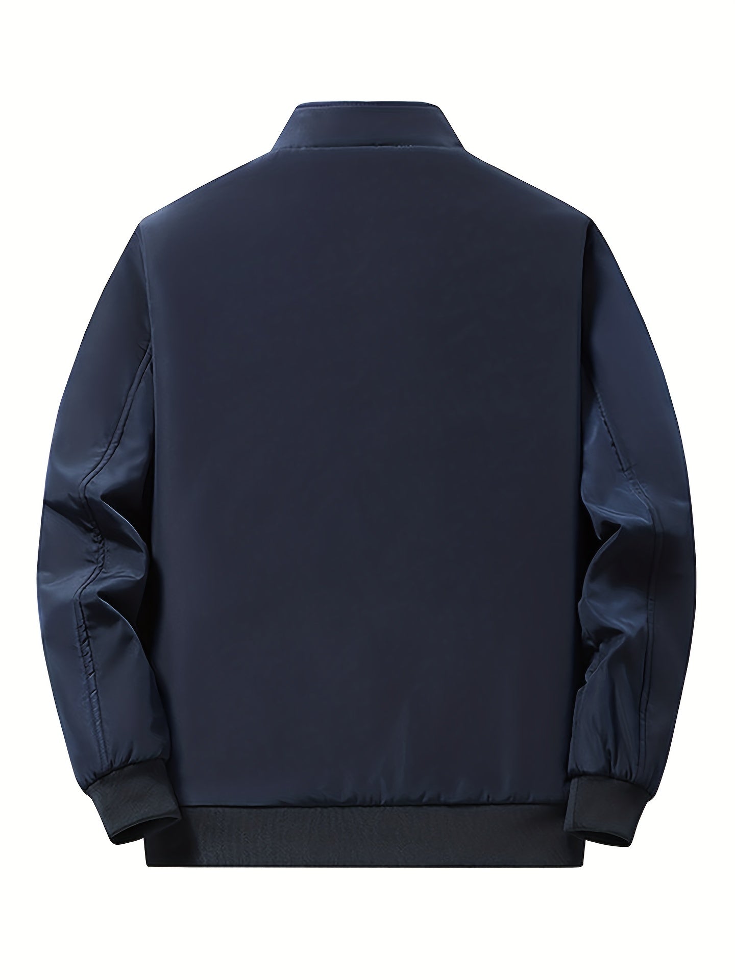 Men's Casual Zipper Jacket Solid Stand Collar