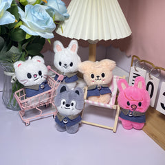 K POP Style Plush Animal Charms 8pcs