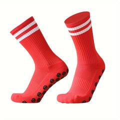 3 Pairs Non Slip Soccer Socks Breathable Sports Crew Socks Grip