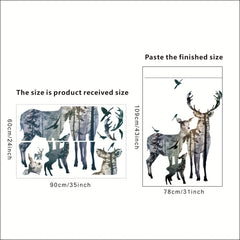Deer Wall Stickers Elk Family Nordic Forest Painting for Home Decor