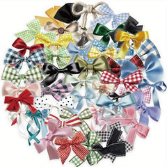 50pcs Transparent Bow Stickers Water Reusable PET Assorted Colors DIY Journal