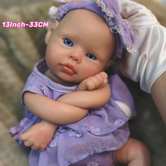 Realistic 13in Open Eyes Reborn Baby Doll Silicone Girl Toy
