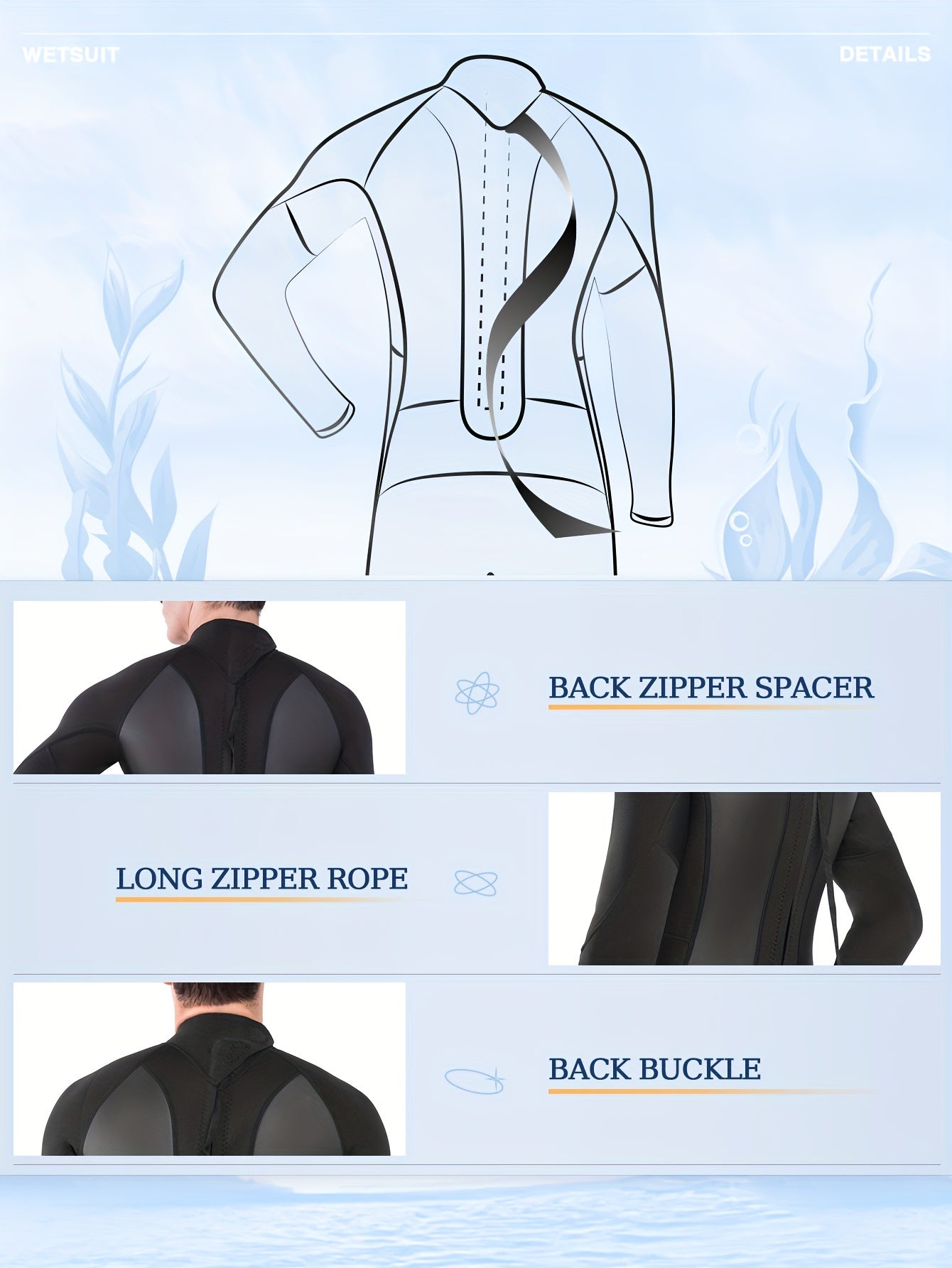 Men's Neoprene 2mm Full Wetsuit Mid Stretch for Water Activities