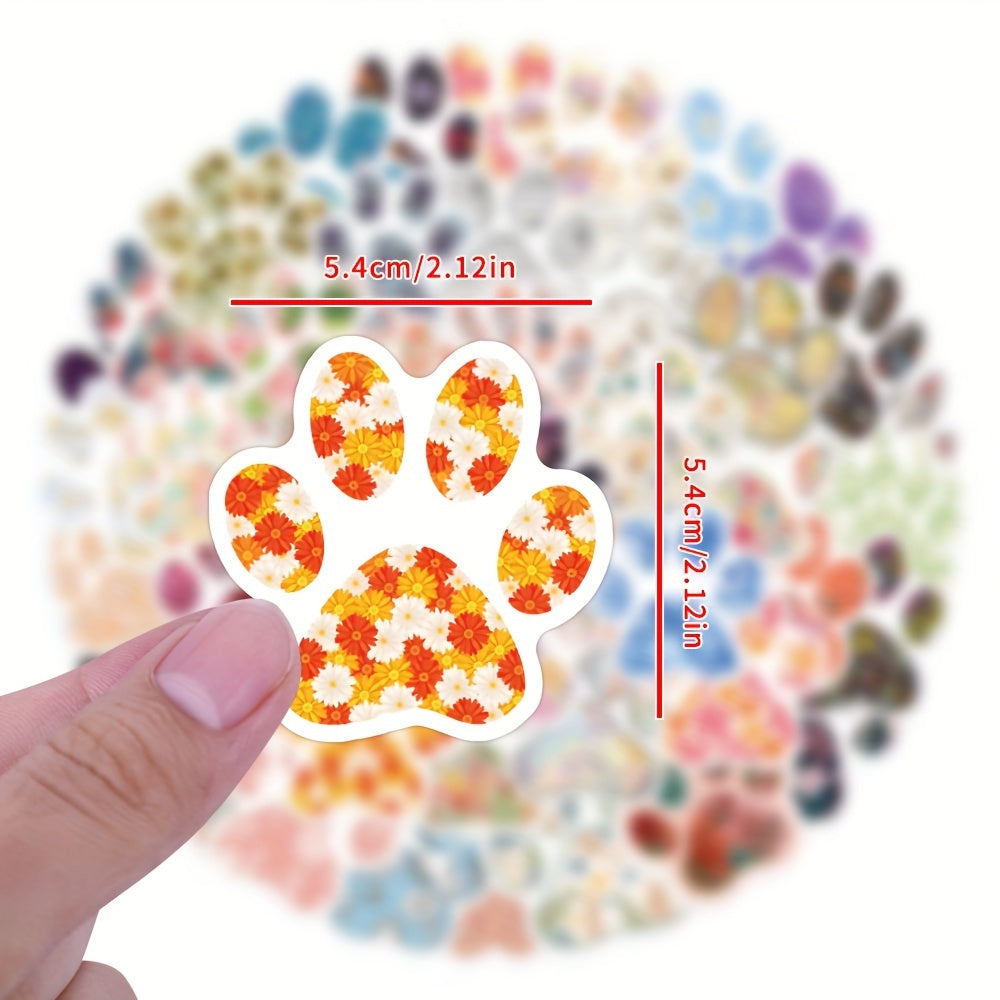 60pcs Paw Print Stickers Self Adhesive for Laptop Skateboard
