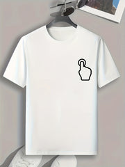 Hand Gesture Pattern Print Men's Graphic Tee
