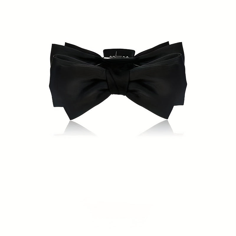 Sweet Bow Hair Claw Double Bowknot Hair Claw Nonslip Ponytail Holder