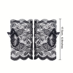 Lace Fingerless Gloves for Women - Breathable Mesh Decorative Gloves