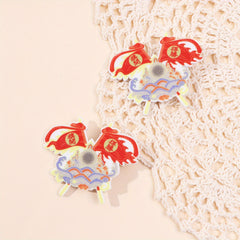 2pcs Chinese Style Good Luck Hair Clip Alloy Duck Billed Clip