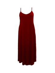  Casual Cami Dress Women's Plus Plain Round Neck Slight Stretch