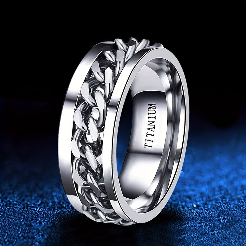 PANASH 8mm Titanium Steel Ring for Couples
