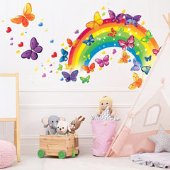 Rainbow Arch Butterfly Heart Star Wall Decal Sticker