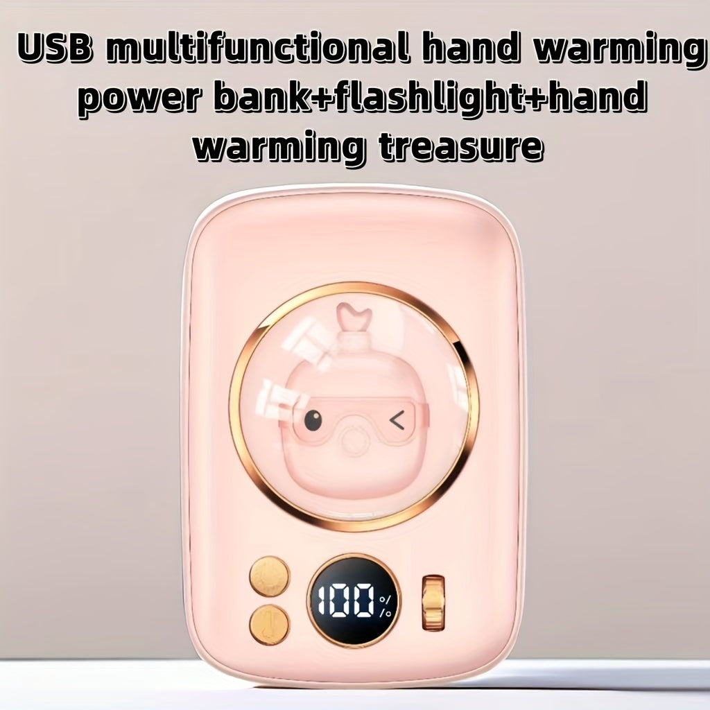 USB Multifunctional Hand Warmer Portable Mobile Charging Bank Strong Light