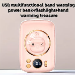 USB Multifunctional Hand Warmer Portable Mobile Charging Bank Strong Light
