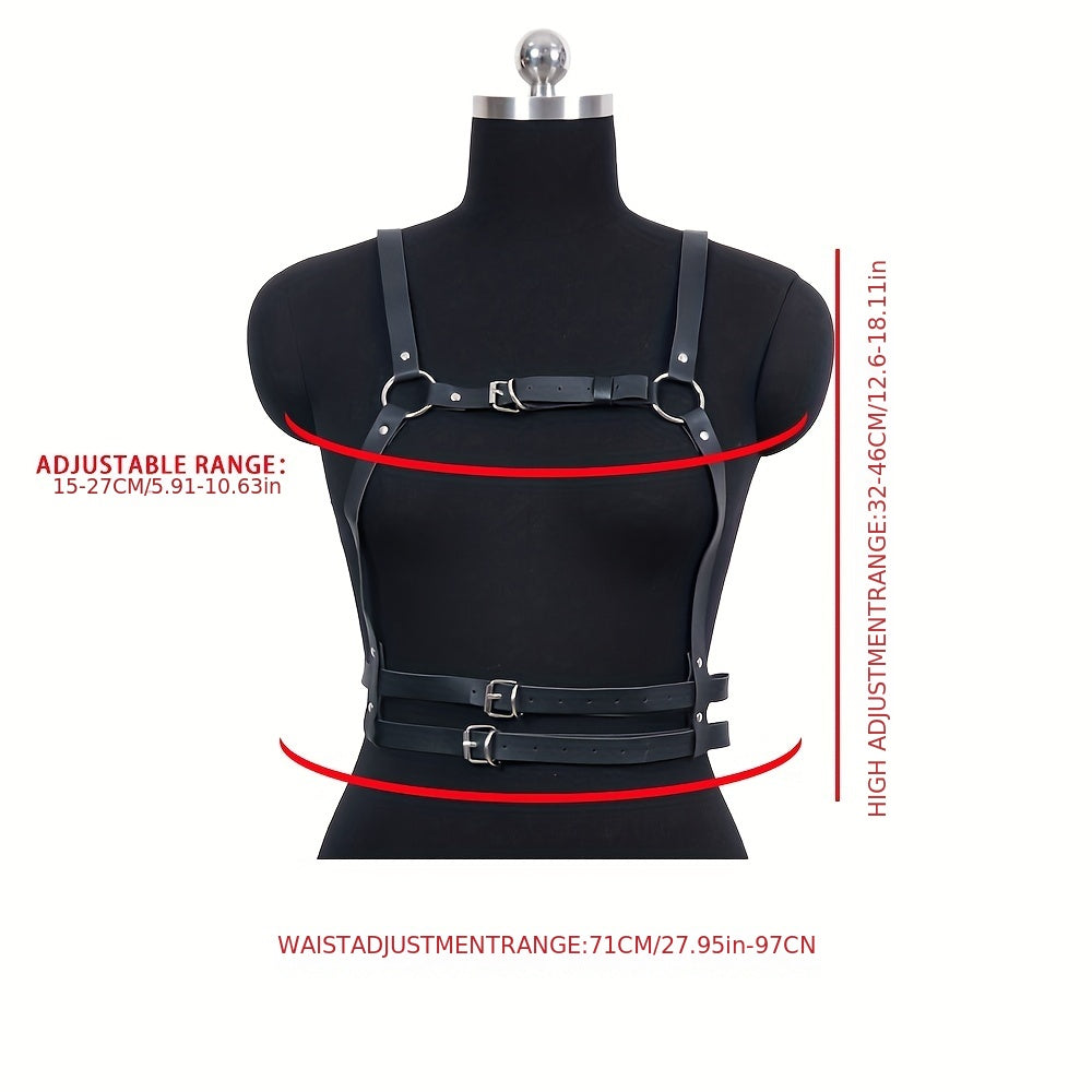 Double Layer Punk Waist Belt Body Harness Belt Vintage Gothic Vest Belt