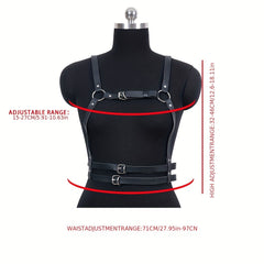 Double Layer Punk Waist Belt Body Harness Belt Vintage Gothic Vest Belt