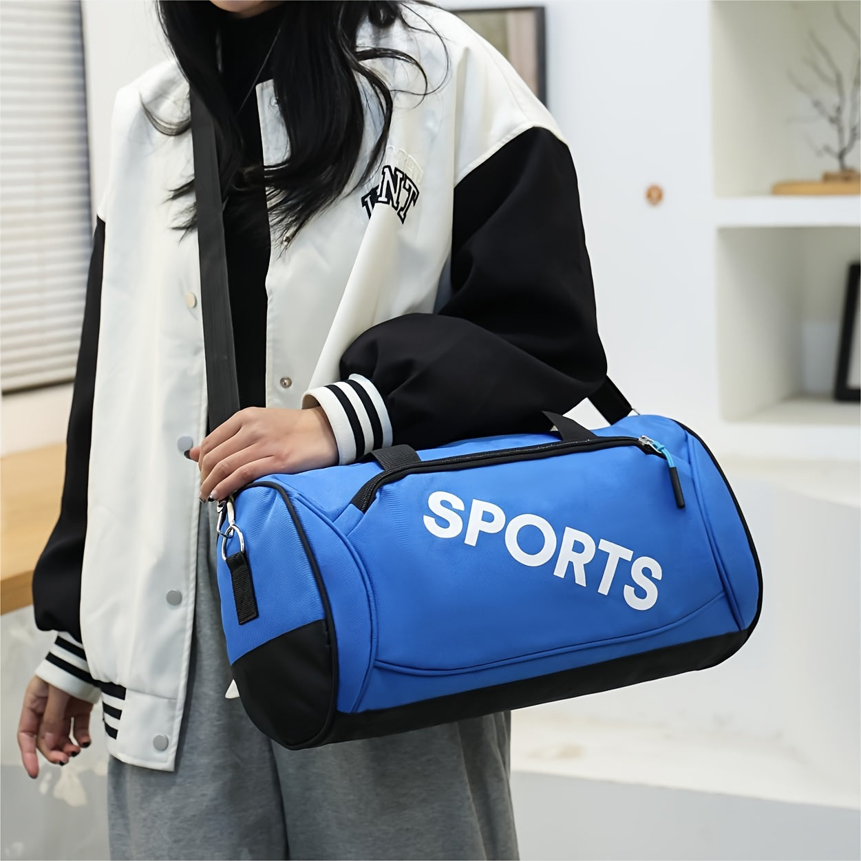 Large Capacity Gym Bag Portable Duffel Oxford Fabric Pink Red Green