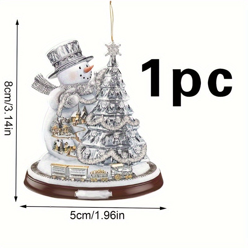 Christmas Tree Snowman Crystal Tree Hanging Ornaments Decoration