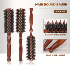 Boar Bristle Hair Brush Comb Round for Curly Hair
