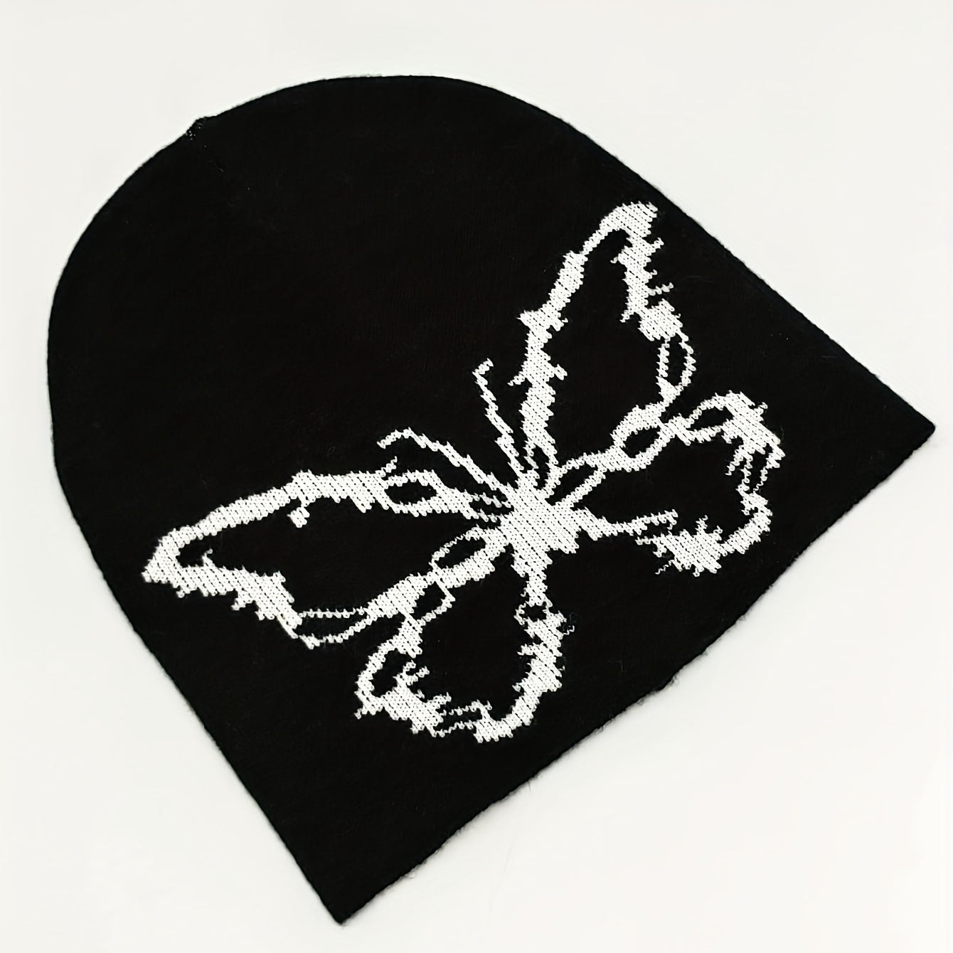 Butterfly Jacquard Beanie Soft Elastic Knit Hat for Women & Men