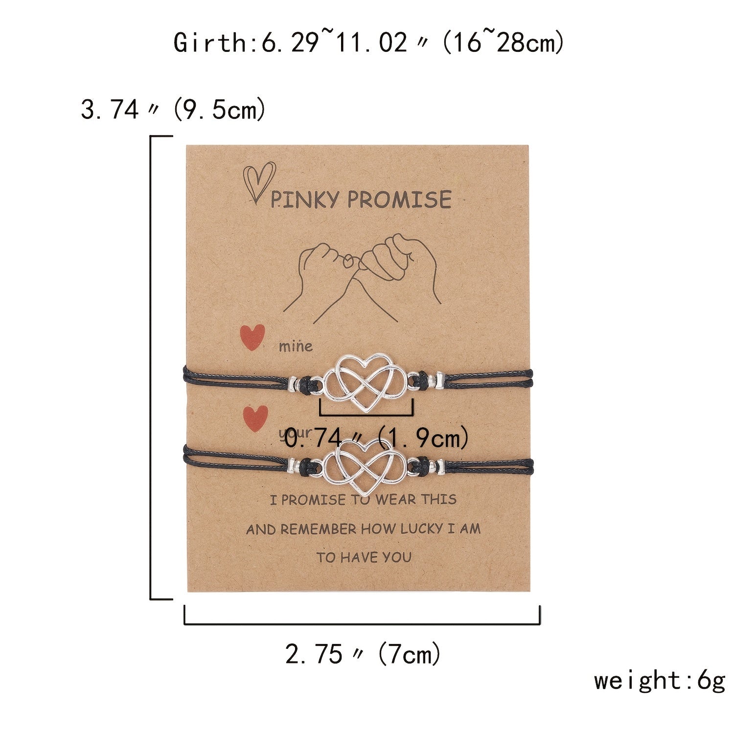 Casual Braided Heart Couples Bracelet Set