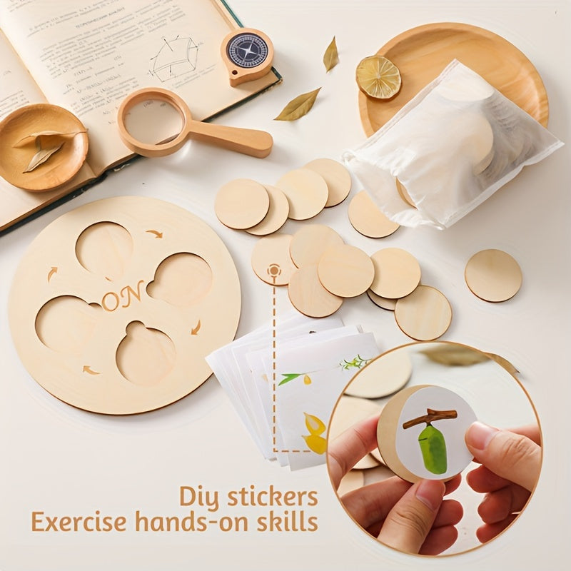 Wooden Life Cycle Board Puzzle Growth Circle Cognitive Educational Toys