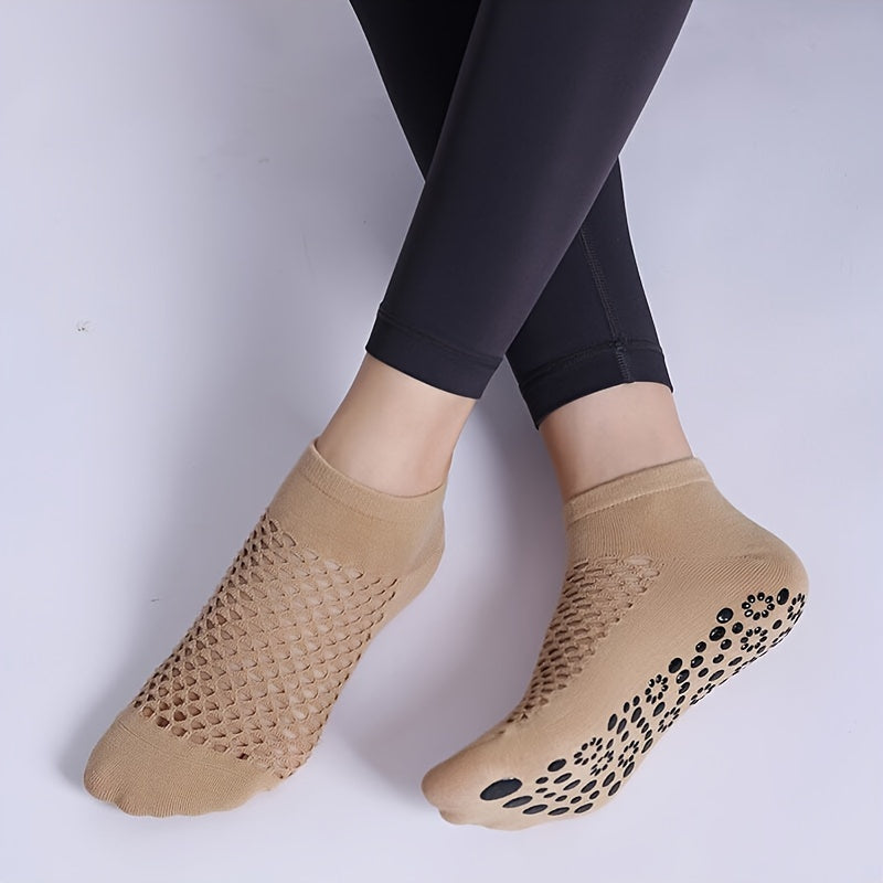 Non Slip Yoga Socks Breathable Mesh Comfortable Fit For Pilates Fitness