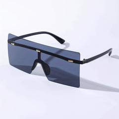 Oversized Rimless Square Sunglasses UV400