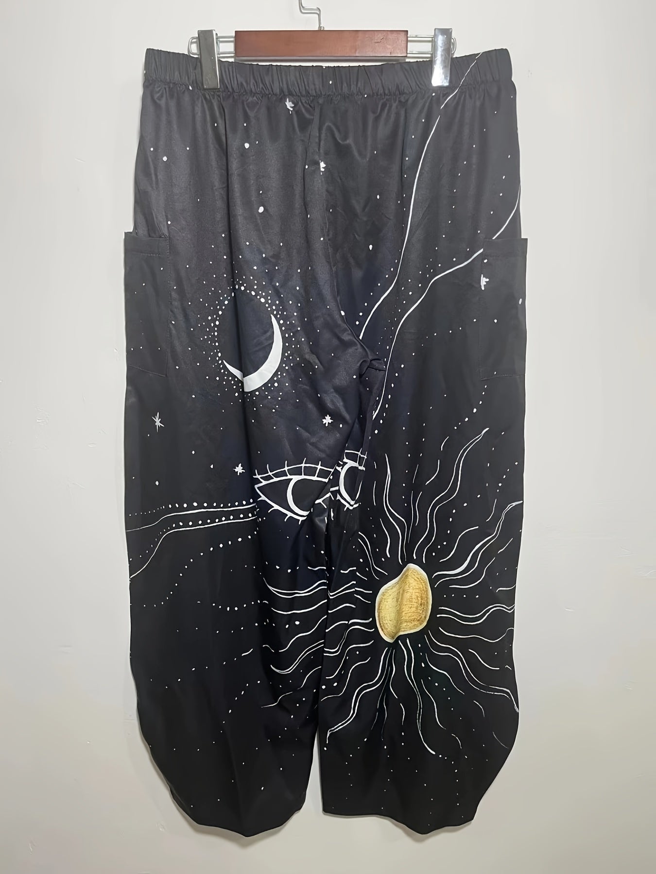  Sun & Moon Print Wide Leg Trousers