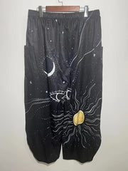  Sun & Moon Print Wide Leg Trousers