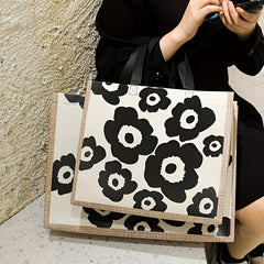 5pcs Non-woven Tote Bag Clothing Shop Packaging Bag Flower Clothes Gift Bag