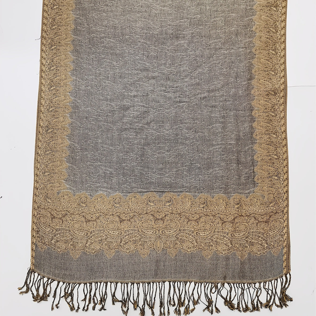 Boho Paisley Jacquard Tassel Scarf Wrap