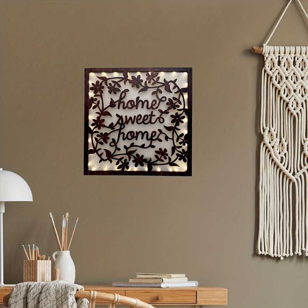 Timing LED Letter Lamp Retro Wooden Home Decoration Sign