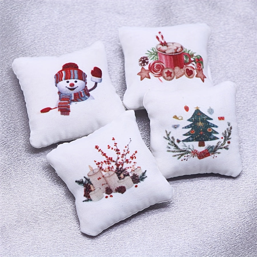 Christmas Dollhouse Pillow Model Festive Holiday Home Decor