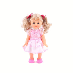 13" Interactive Walking & Singing Doll Pink Dress Red Bow 3 in 1 Functi