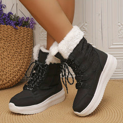Winter Faux Leather Snow Boots High Top Chunky Boots