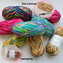 Soft Gradual Change Yarn 8 ply Acrylic Wool Yarn 100g Medium Thick Crochet Craft
