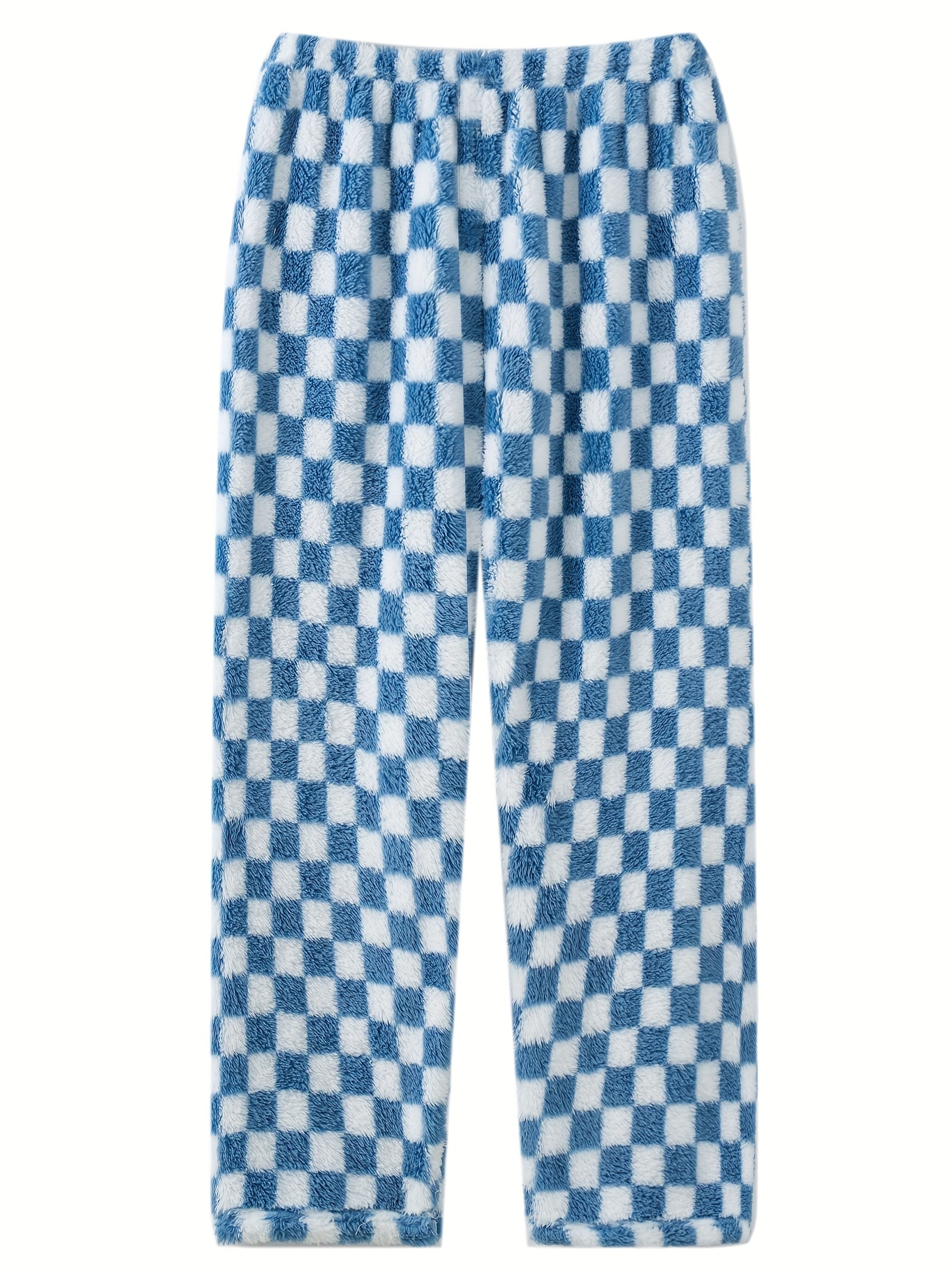  Checkered Print Flannel Home Wear Pants