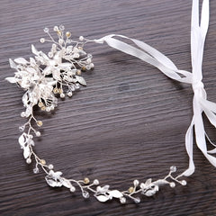 Silvery Rhinestone Bridal Headband Romantic Hair Accessories