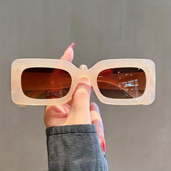 Y2K Rectangle Sunglasses For Women Men Hiphop Jelly Glasses UV400