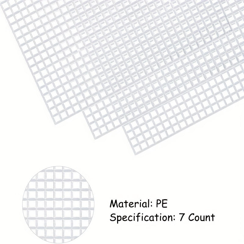 8pcs 7 Count Square Canvas Mesh 10x10cm Plastic Mesh for Embroidery Yarn
