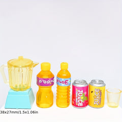 Dollhouse Mini Kitchen Set - Juicer and Beverage Bottle Pocket Model Ornament