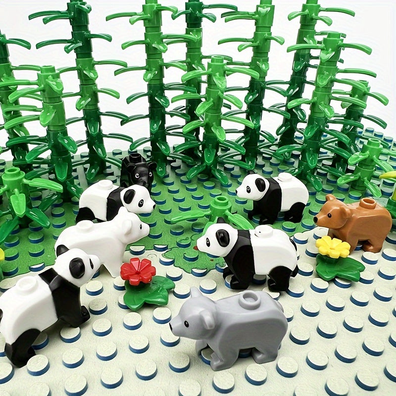 DIY Forest Animal Building Blocks Set with Panda & Bears, Ages 6-8