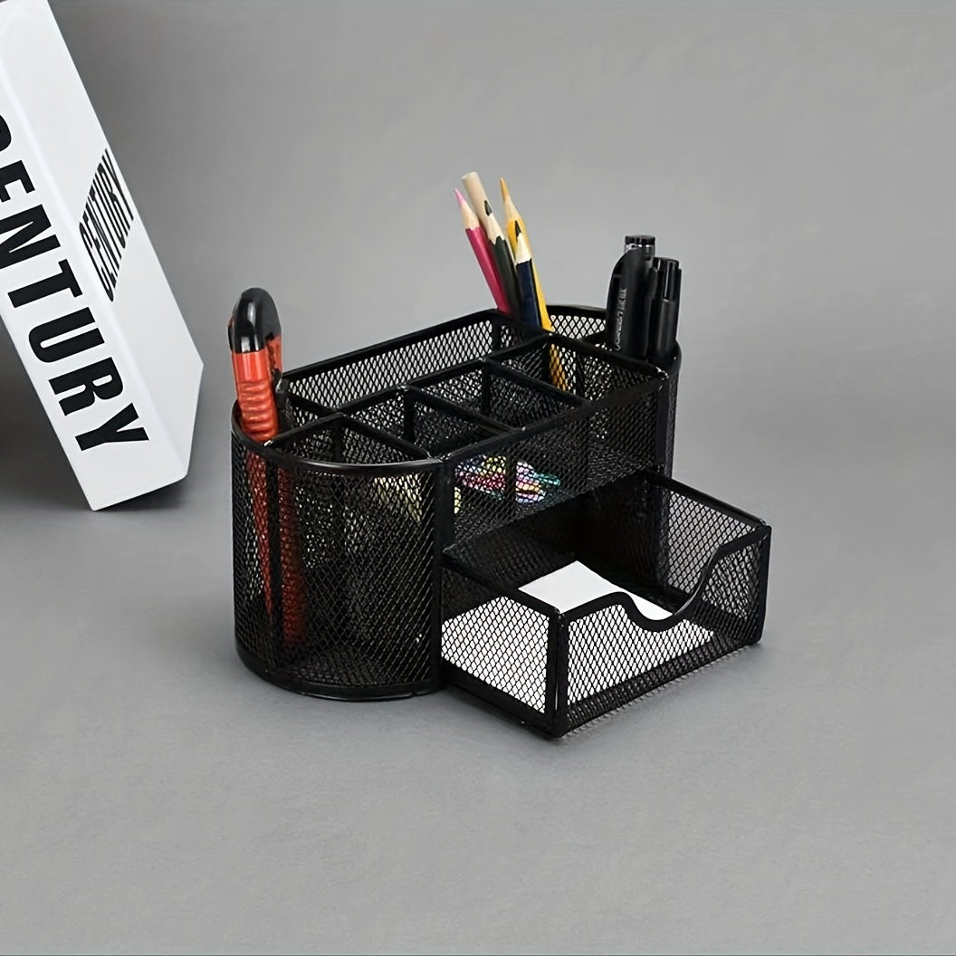 Metal Pen Holder Nine Grid Iron Art Desktop Storage Box