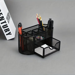 Metal Pen Holder Nine Grid Iron Art Desktop Storage Box